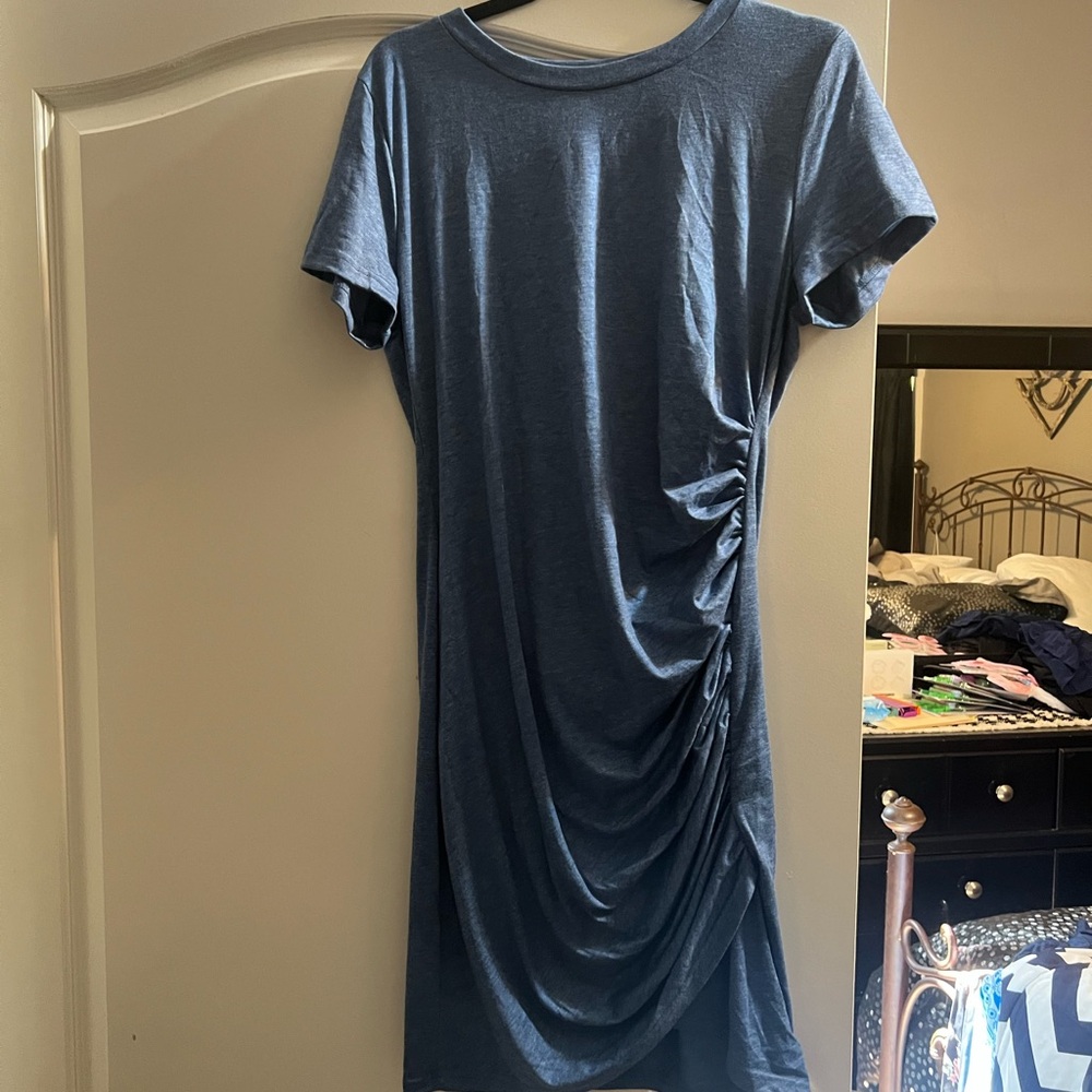 ScRuched Blue Dress